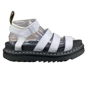 Dr. Martens Women’s Blaire White Patent Leather Strappy Sandals Size 10